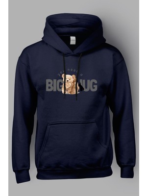 MGAX Sevimli Ayı Big Hug Baskılı Kapüşonlu Sweatshirt