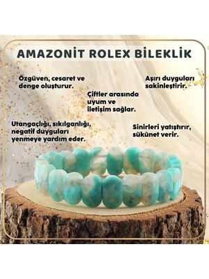Safnaturel Sertifikalı Amazonit Doğal Taş 9X14 mm Bileklik