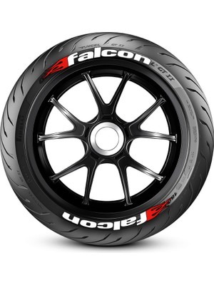 Ps Stickers Falcon Motorsiklet Lastik Yazısı Sticker 8 Adet