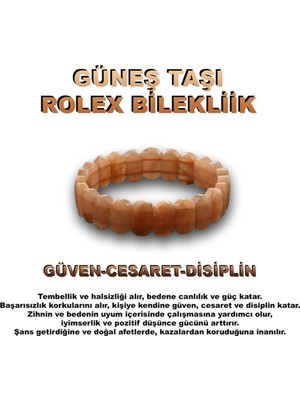 Safnaturel Sertifikalı Güneş Taşı 9X14 mm Bileklik