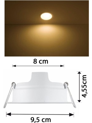 Philips Meson 3.5W Gömme Led Panel 3000K Mağaza Spot Armatür 8 cm