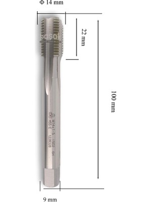Mte M14X1,5 Ince Diş Makina Kılavuzu Düz Hsse Dın 374/C