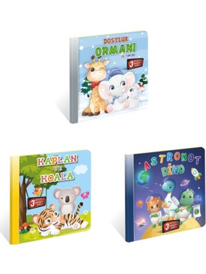 Kids Babies 3 Boyutlu Hareketli Pop-Up Kitap Seti Eğlenceli Tasarım 3'lü Renkli
