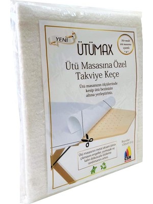 Ütümax Ütü Masası Keçe 43x130 cm Yumuşak ve Kalın Dokulu Takviye Malzeme