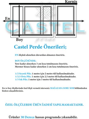 Asia Castel Naturel Keten 1/3 Sık Pile Perde