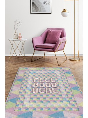 Homshtag Burada İyi Hisset Çok Renkli Salon Halısı Geometrik Oturma Odası Halısı Modern Mutfak Halı