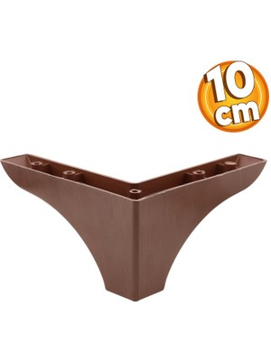 Badem10 Rose Lüks Mobilya Kanepe Sehpa Puf Koltuk Ayağı 10 cm Kahverengi Ahşap Desenli Baza Ayakları