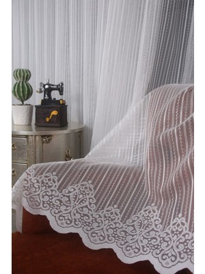 Yeni Sezon Ütü Istemez Petek Üstü Kısa Yuvarlak Moda Milas Damask Desen 1x3 Sık Pile 300X190