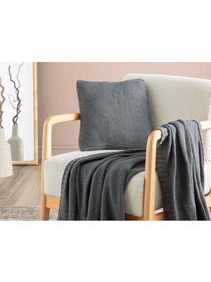 English Home Lerca Triko Kırlent Kılıfı 40 x 40 cm Antrasit