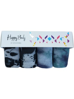 Happy Body (ART.22856) 4 Lü Set Unisex Hip Hop Özel Kutulu Batik Eskitme Kumaş