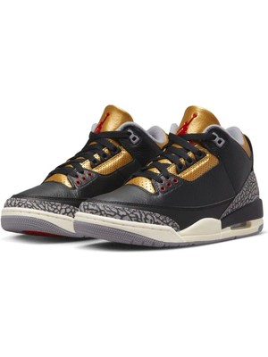 Air Jordan 3 Retro Black Cement Gold CK9246-067 Erkek Basketbol Ayakkabısı