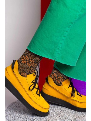 Socksmax Kadın Lambswool (Koyun Yünü) Kışlık Turuncu Soket Çorap - SS-1656-T