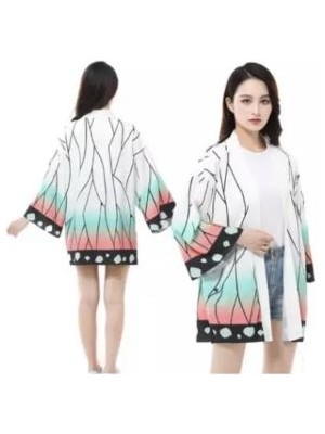 Antik Sahaf Kitabevi Köstebek Anime Demon Slayer Shinobu Unisex Kimono