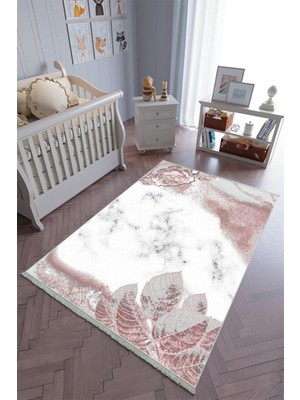 10 Post Online Çocuk Odası Halısı Metalik Rose Gold Yolluk Kaymaz Yuvarlak Oval Kesme Ince Yıkanabilir Halı