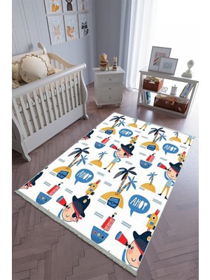 10 Post Online Çocuk Odası Halısı Çok Renkli Yolluk Kaymaz Yuvarlak Oval Kesme Ince Yıkanabilir Halı