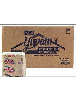Komili Yuvam Profesyonel Dispenser Peçete  (17X21CM)   300Y*12