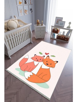 10 Post Onlineçocuk Odası Halısı Pembe Turuncu Yolluk Kaymaz Yuvarlak Oval Kesme Ince Yıkanabilir Halı