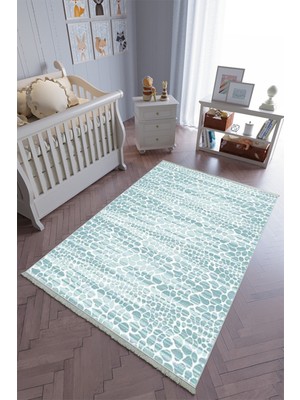 10 Post Onlineçocuk Odası Halısı Mavi Turkuaz Yolluk Kaymaz Yuvarlak Oval Kesme Ince Yıkanabilir Halı