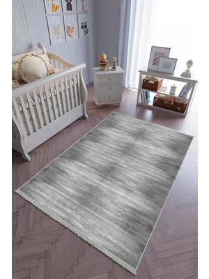10 Post Onlineçocuk Odası Halısı Gri Yolluk Kaymaz Yuvarlak Oval Kesme Ince Yıkanabilir Halı