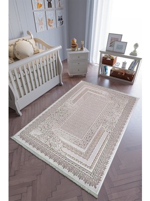 10 Post Onlineçocuk Odası Halısı Gri Kahverengi Yolluk Kaymaz Yuvarlak Oval Kesme Ince Yıkanabilir Halı