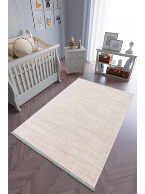 10 Post Onlineçocuk Odası Halısı Ekru Yolluk Kaymaz Yuvarlak Oval Kesme Ince Yıkanabilir Halı