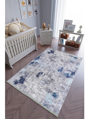 10 Post Onlineçocuk Odası Halısı Lacivert Mavi Yolluk Kaymaz Yuvarlak Oval Kesme Ince Yıkanabilir Halı