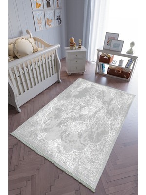 10 Post Onlineçocuk Odası Halısı Gri Yolluk Kaymaz Yuvarlak Oval Kesme Ince Yıkanabilir Halı