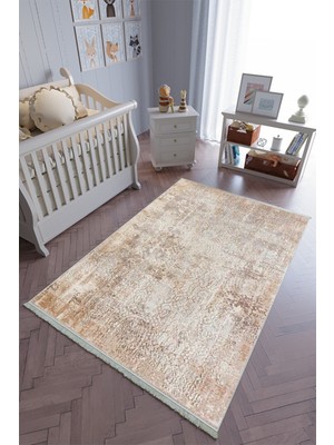 10 Post Onlineçocuk Odası Halısı Kahverengi Yolluk Kaymaz Yuvarlak Oval Kesme Ince Yıkanabilir Halı