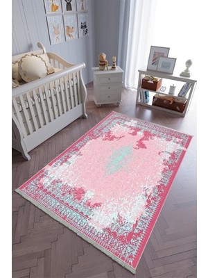 10 Post Onlineçocuk Odası Halısı Pembe Mavi Yolluk Kaymaz Yuvarlak Oval Kesme Ince Yıkanabilir Halı