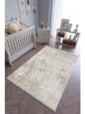 10 Post Onlineçocuk Odası Halısı Bej Yolluk Kaymaz Yuvarlak Oval Kesme Ince Yıkanabilir Halı