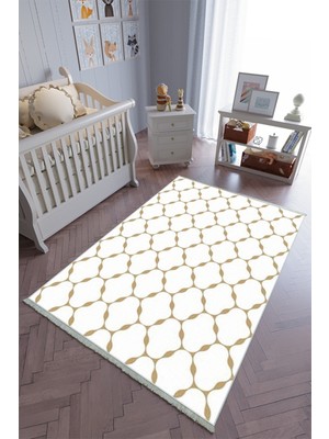 10 Post Onlineçocuk Odası Halısı Beyaz Yolluk Kaymaz Yuvarlak Oval Kesme Ince Yıkanabilir Halı