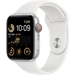 Watch Se Gps + Cellular 44MM Gümüş Alüminyum Kasa ve Beyaz Spor Kordon - Normal – MNQ23TU/A