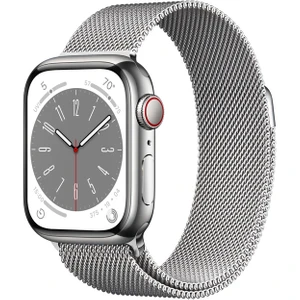 Watch Series 8 Gps + Cellular 41MM Silver Stainless Steel Case With Silver Milanese Loop - MNJ83TU/A