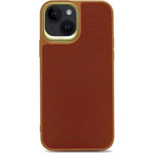 Apple iPhone 14 Plus Kılıf Soft Deri Metal Kamera Çerçeveli ​kajsa Litchi Kapak