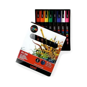 Posca Pc-3m 0.9-1.3 Su Bazlı Boyama Markörü Seti Ana Renkler 8 Renk