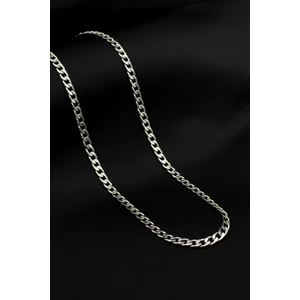 Gurmet Model Zincir Paslanmaz Çelik Kolye Gümüş Renk - 4mm