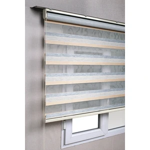 Bizden Perde Premium Çift Renk Sütlükahve-Gri Ev-Ofis Zebra Stor Perdeler 