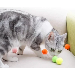 Tineke Renkli Ponponlar Kedi Oyuncağı (3 cm  25 Adet  )