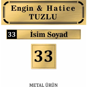 Orse Reklam Kapı Isimliği, Kapı Numarası, Posta Kutusu Etiketi Krom Altın