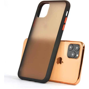 Apple iPhone 11 Pro Max Kılıf Buzlu Mat Kılıf Kenarları Renkli Kılıf Sert Kapak