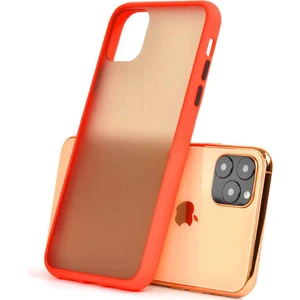 Apple iPhone 11 Pro Max Kılıf Buzlu Mat Kılıf Kenarları Renkli Kılıf Sert Kapak