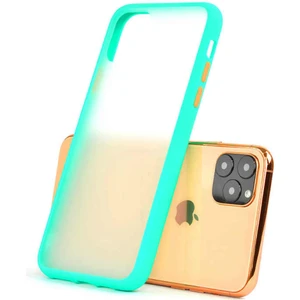 Apple iPhone 11 Pro Max Kılıf Buzlu Mat Kılıf Kenarları Renkli Kılıf Sert Kapak