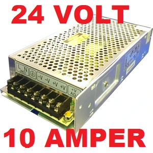 Ata Elektronik 220 Volt Giriş 24V 10AH 240W Çıkış - 24 Volt 10 Amper Metal Kasa Trafo Adaptör 24V10 Kalın Tip