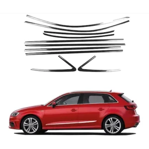 Audi a3 hb cam çerçevesi kenar çıtası krom tamtur 2013+ 12 parça
