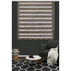 Kozastor Açık Kahve Kırçıllı Bambu Zebra Perde 125V03 Etek Dilimli