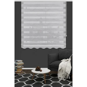 Kozastor Kırçıllı Gri Bambu Zebra Perde 125V07 Etek Dilimli