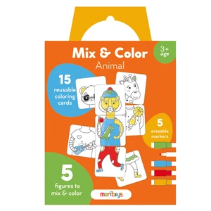 Mix & Color: Animals - Karıştır Renklendir Hayvanlar Puzzle 15 Boyamalı Puzzle Kart