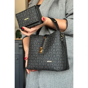 Just Polo Baskı Desenli Özel Seri Çanta Cüzdan Kombini 92055-GD