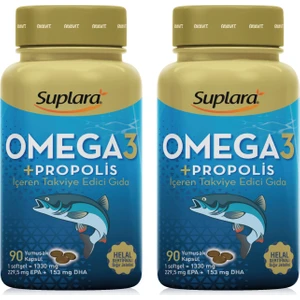Omega 3 ve Propolis Balık Yağı Takviye Edici Gıda 1330 Mg x 90 Yumuşak Kapsül (2 Adet)