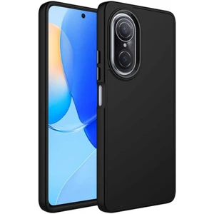 Case 4U Huawei Nova 9 SE Kılıf Metal Çerçeve Hassas Butonlu Renkli Içi Kadife Lansman Kılıfı Luna Kapak Siyah